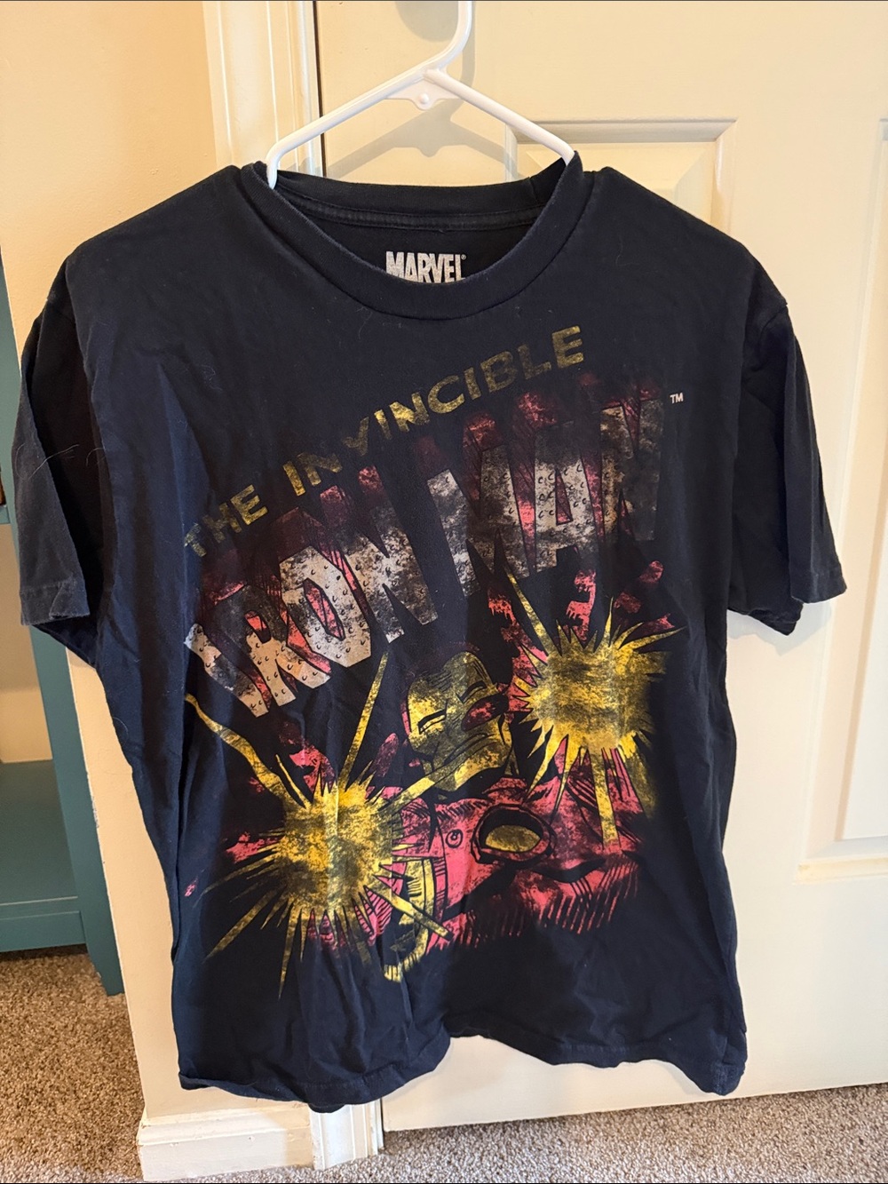 Marvel Iron Man Graphic Tee - Black with Yellow & Pink Accents